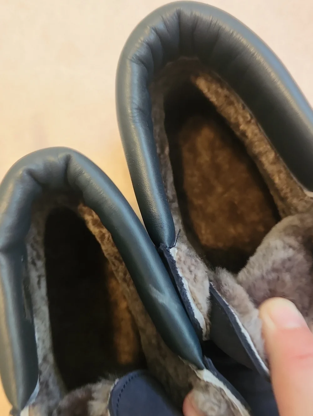 Boys Leather Snow Boots With Fur Lining